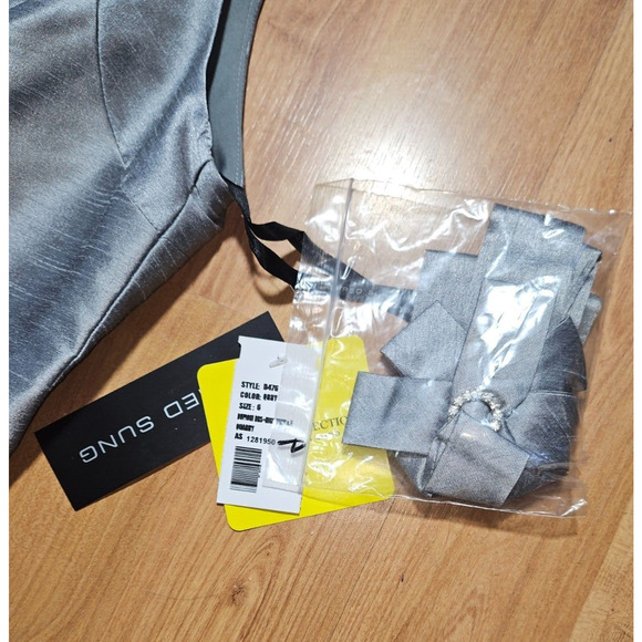 NEW Alfred Sung Women’s Dress w/ Matching Belt + Clutch Size 6 Color Quarry - Picture 4 of 16